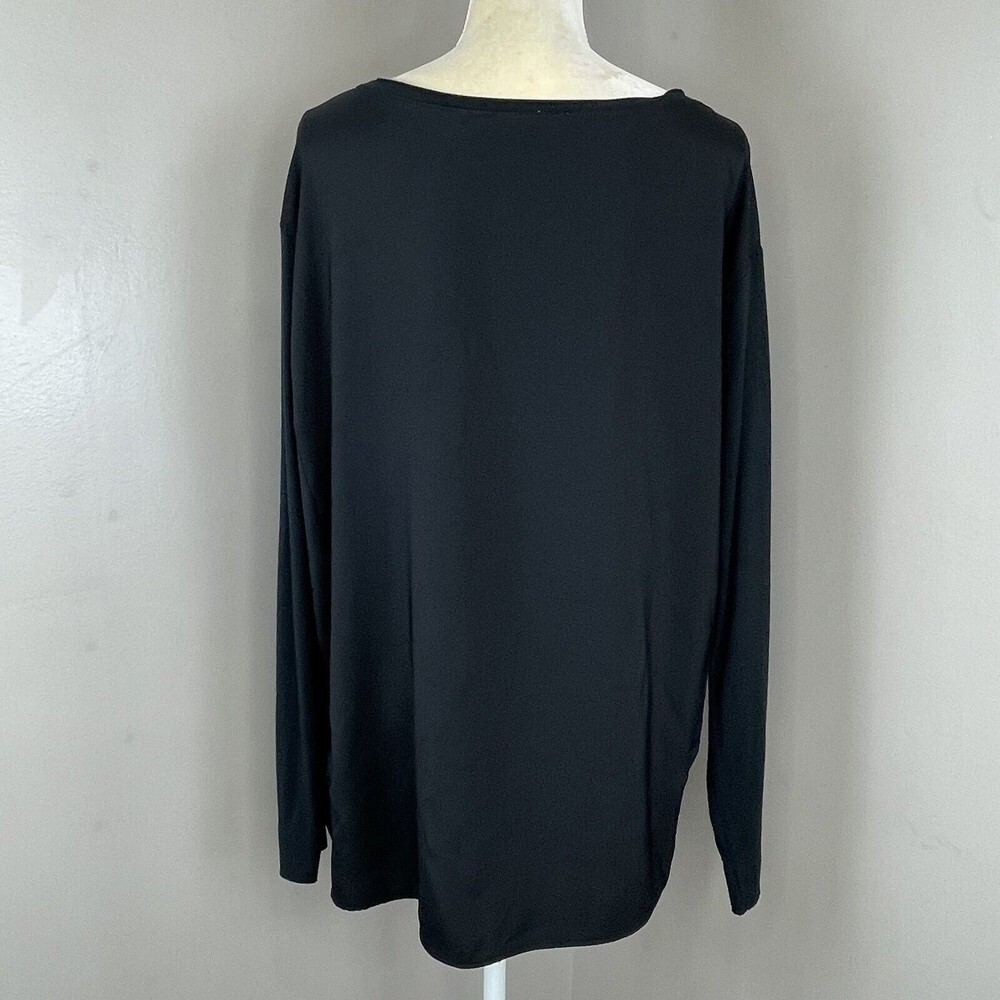 Tahari Women Black Long Sleeve top Size L - Picture 3 of 11